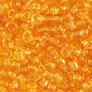 Glas rocailles kralen 8/0 (3mm) Transparent sandstone orange